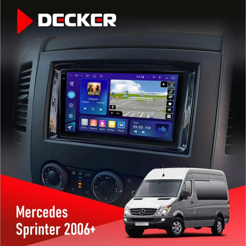 Штатна магнітола Mercedes-Benz Sprinter (W906) 2006+ Decker D9-009 4x64, DSP, 4G, 2k