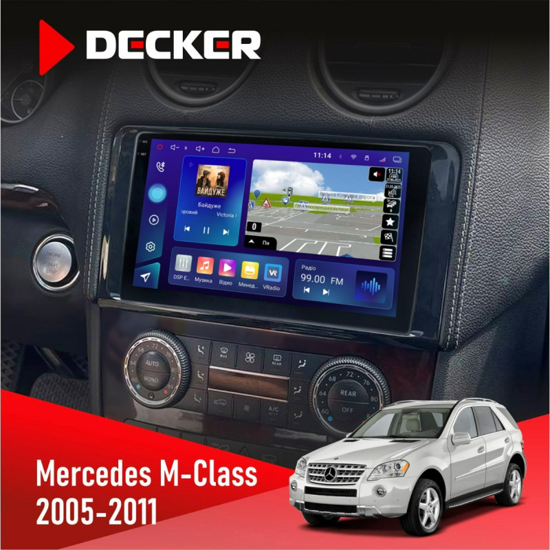 Штатна магнітола Mercedes-Benz ML-Class (W164) 2005-2011 Decker D9-009 4x64, DSP, 4G, 2k