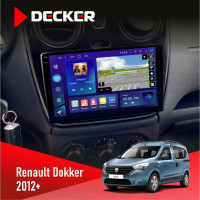 Штатна магнітола Renault Dokker, Sandero, Lodgy 2012+ Decker D9-009 4x64, DSP, 4G, 2k