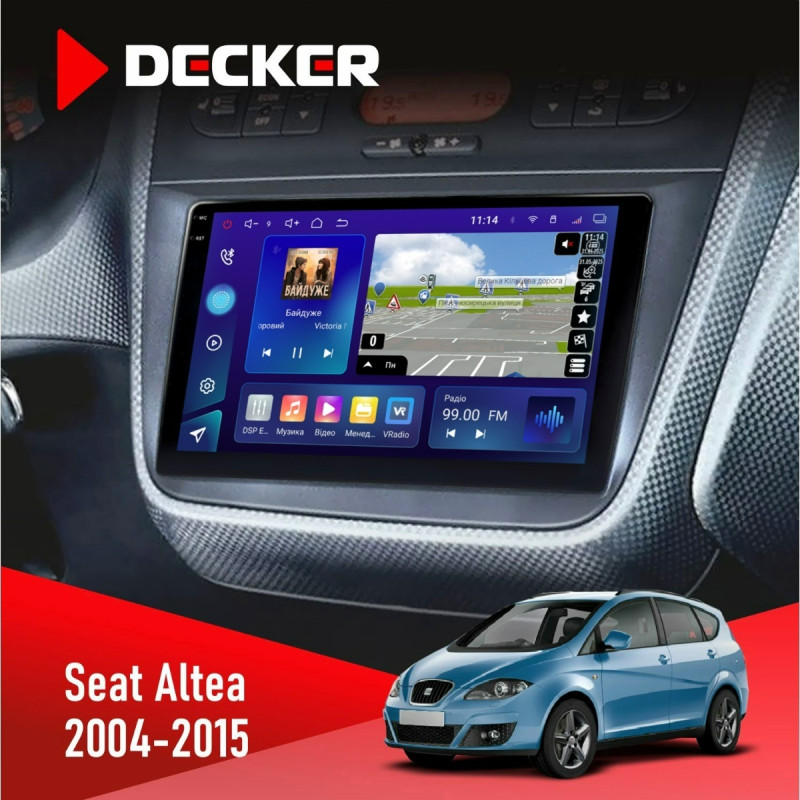 Штатна магнітола Seat Altea 2004-2015 Decker D9-009 4x64, DSP, 4G, 2k