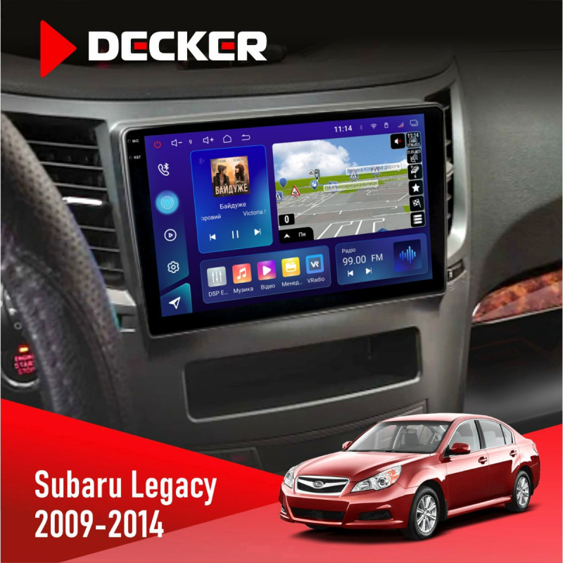 Штатна магнітола Subaru Legacy 2009-2014 Decker D9-009 4x64, DSP, 4G, 2k