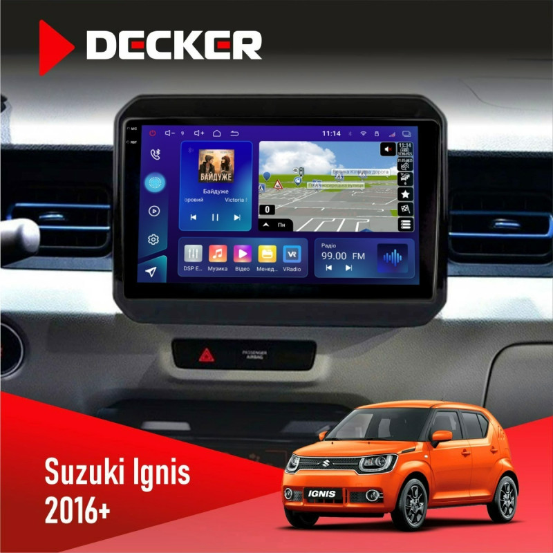 Штатна магнітола Suzuki Ignis 2016+ Decker D9-009 4x64, DSP, 4G, 2k