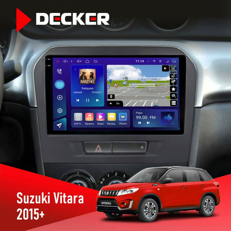 Штатна магнітола Suzuki Vitara 2015+ Decker D9-009 4x64, DSP, 4G, 2k