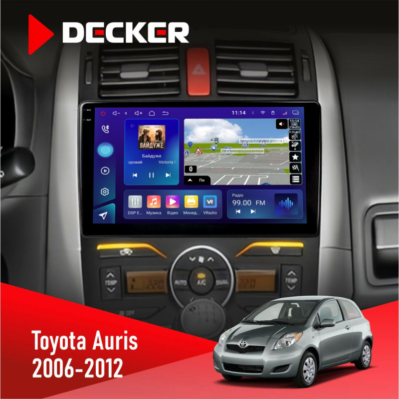 Штатна магнітола Toyota Auris 2006-2012 Decker D9-009 4x64, DSP, 4G, 2k