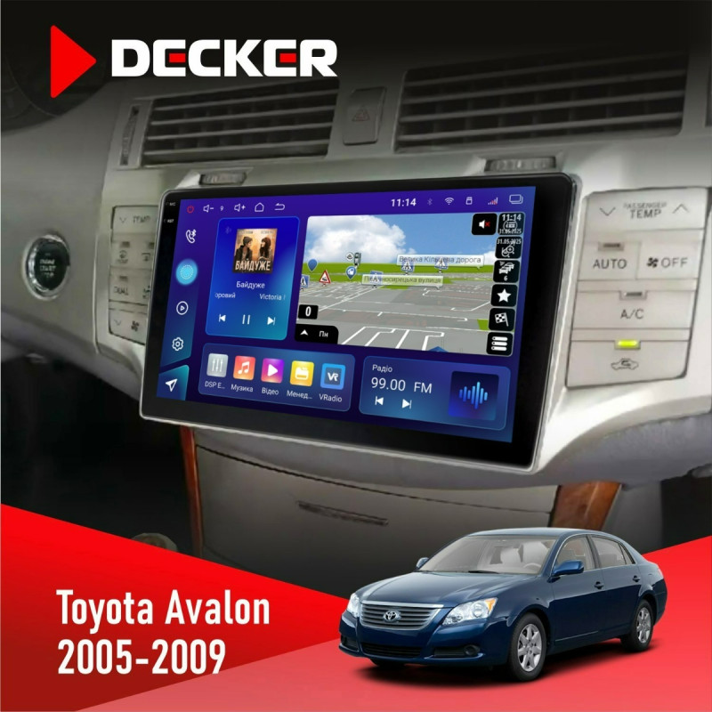 Штатна магнітола Toyota Avalon 2005-2009 Decker D9-009 4x64, DSP, 4G, 2k