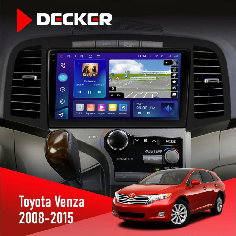 Штатна магнітола Toyota Venza 2008-2015 AMP Decker D9-009 4x64, DSP, 4G, 2k