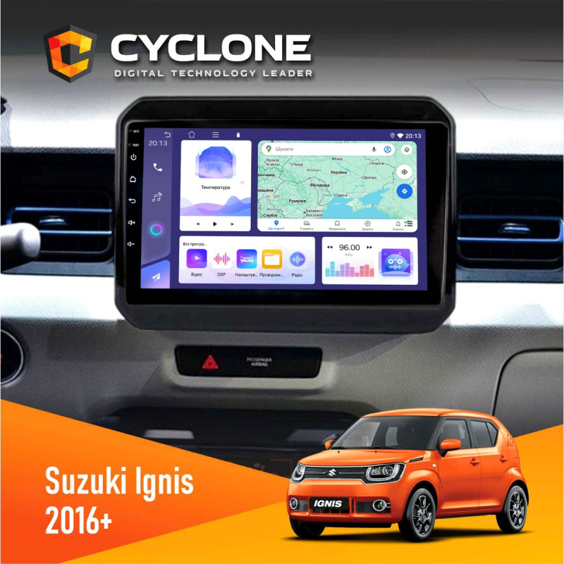 Штатна магнітола Suzuki Ignis 2016+ Cyclone C9-011 4x64 DSP