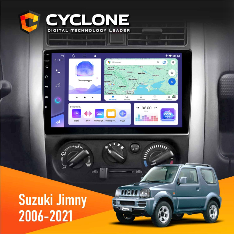 Штатна магнітола Suzuki Jimny 2006-2021 Cyclone C9-011 4x64, DSP
