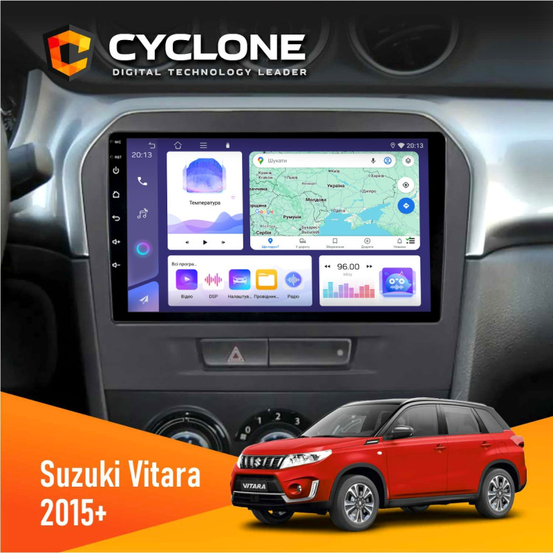 Штатна магнітола Suzuki Vitara 2015+ Cyclone C9-011 4x64 DSP