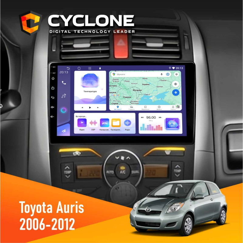Штатна магнітола Toyota Auris 2006-2012 Cyclone C9-011 4x64, DSP