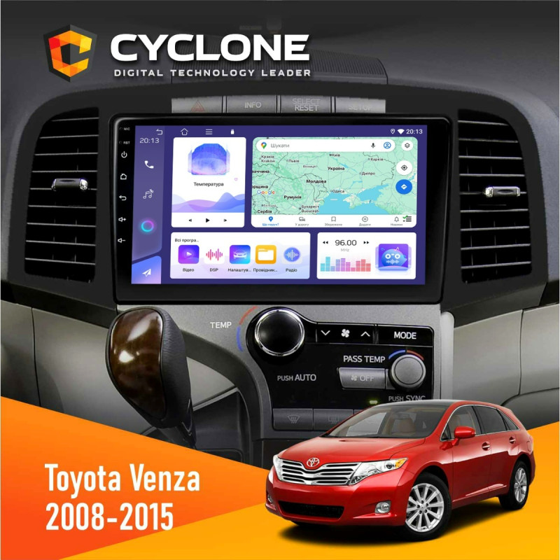 Штатна магнітола Toyota Venza 2008-2015 Cyclone C9-011 4x64, DSP