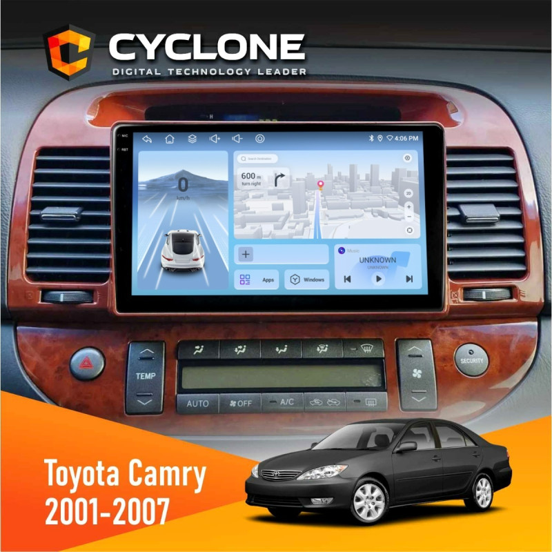 Штатна магнітола Toyota Camry 30 2001-2007 Wood Cyclone C9-012 4x64, DSP, 4G