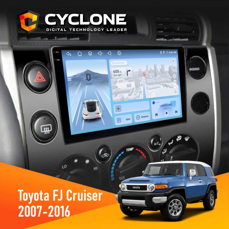 Штатна магнітола Toyota FJ Cruiser 2007-2016 Cyclone C9-012 4x64, DSP, 4G