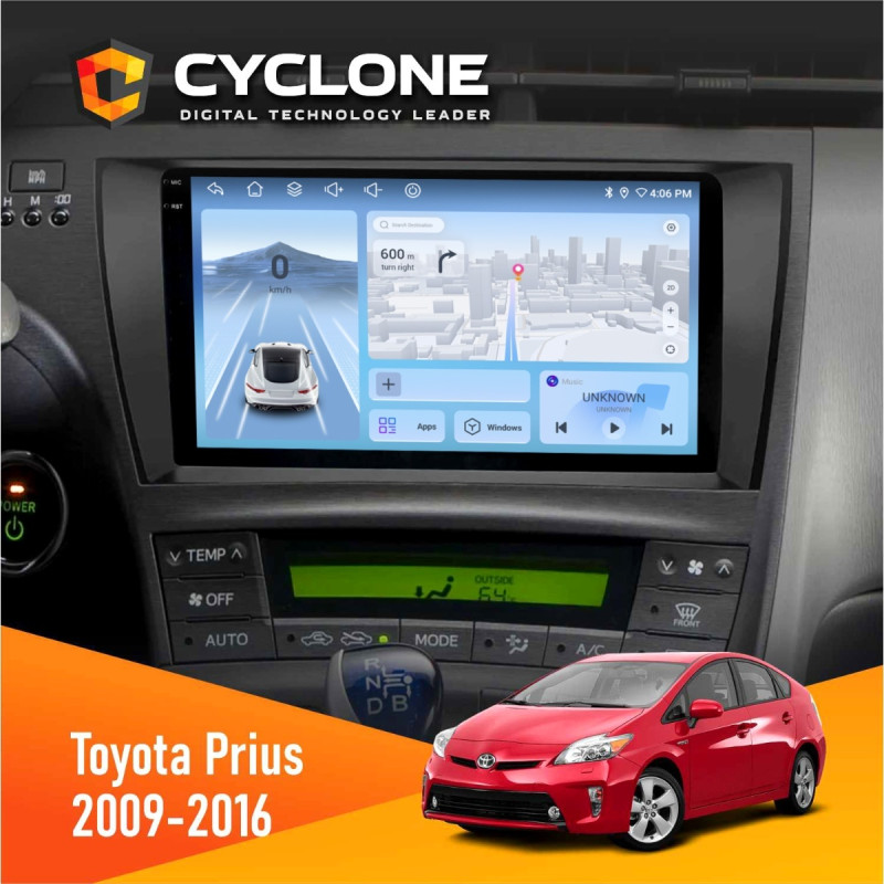 Штатна магнітола Toyota Prius 2009-2016 Black Cyclone C9-012 4x64, DSP, 4G