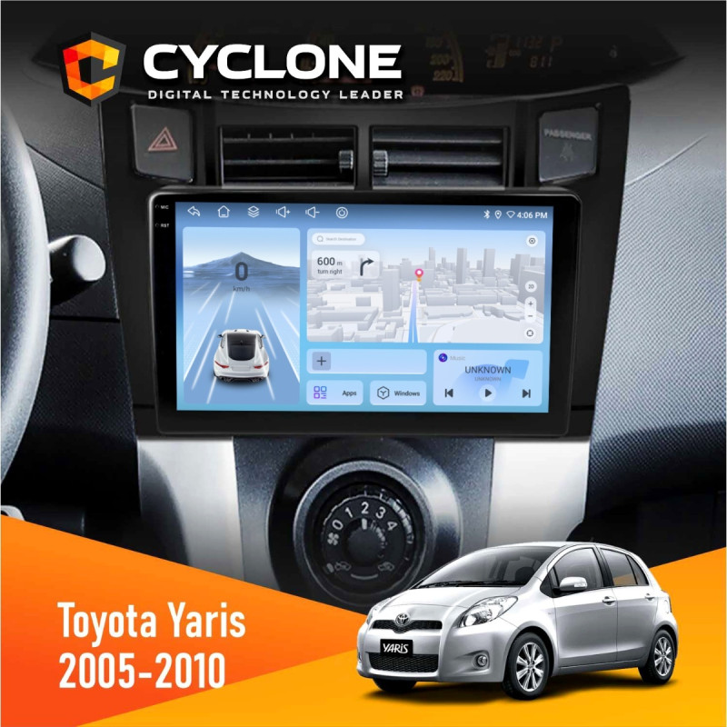 Штатна магнітола Toyota Yaris 2005-2010 Cyclone C9-012 4x64, DSP, 4G