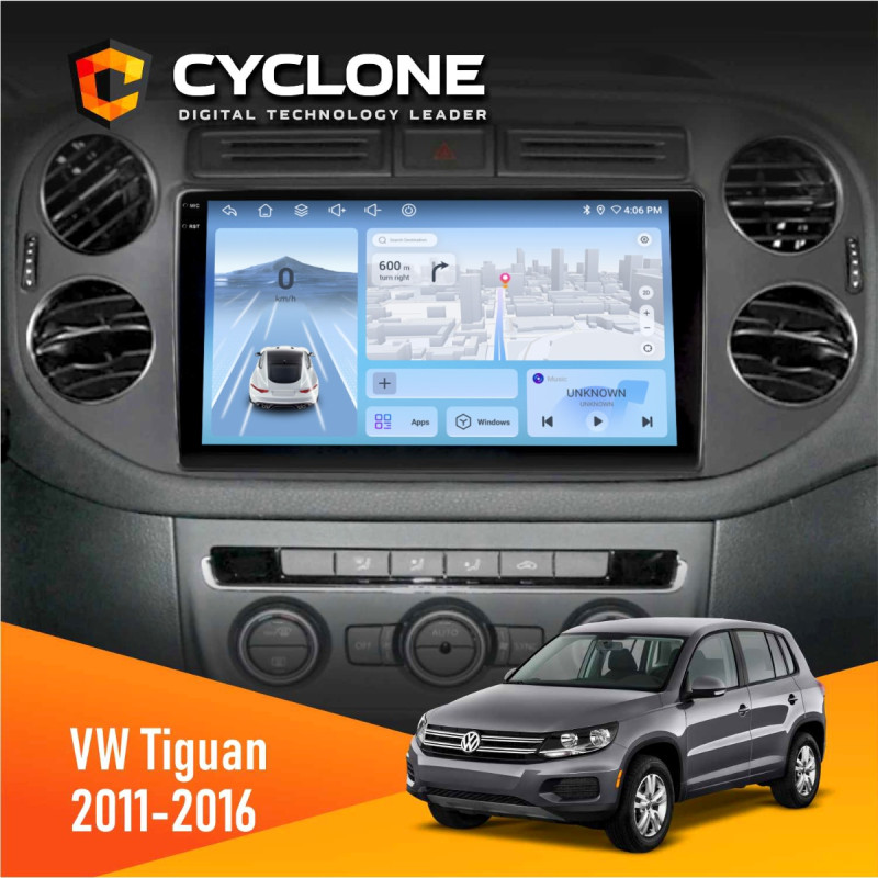 Штатна магнітола Volkswagen Tiguan 2011-2016 Cyclone C9-012 4x64, DSP, 4G