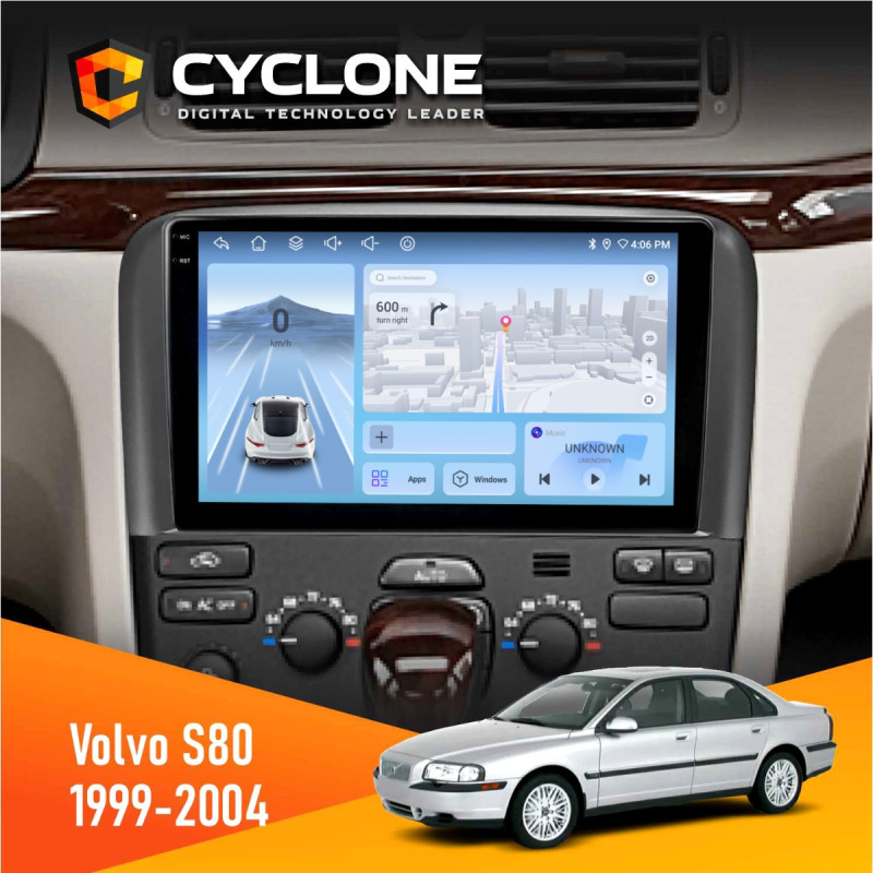 Штатна магнітола Volvo S80 1999-2004 Cyclone C9-012 4x64, DSP, 4G