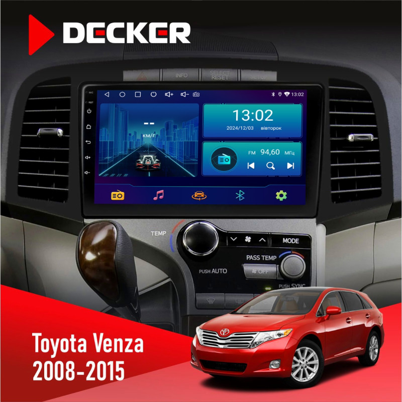 Штатна магнітола Toyota Venza 2008-2015 Decker D9-006 4x64, 4G