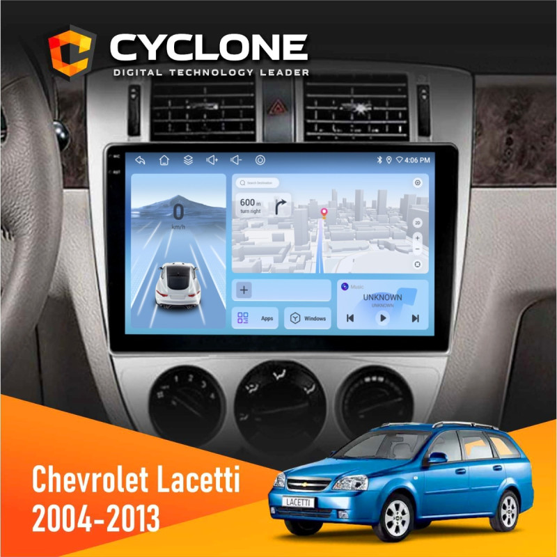 Штатна магнітола Chevrolet Lacetti 2004-2013 Cyclone C10-012 4x64, DSP, 4G