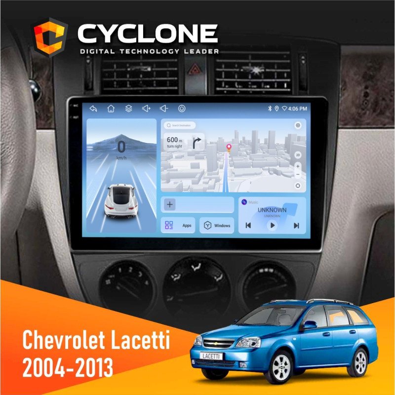 Штатна магнітола Chevrolet Lacetti 2004-2013 Black Cyclone C10-012 4x64, DSP, 4G