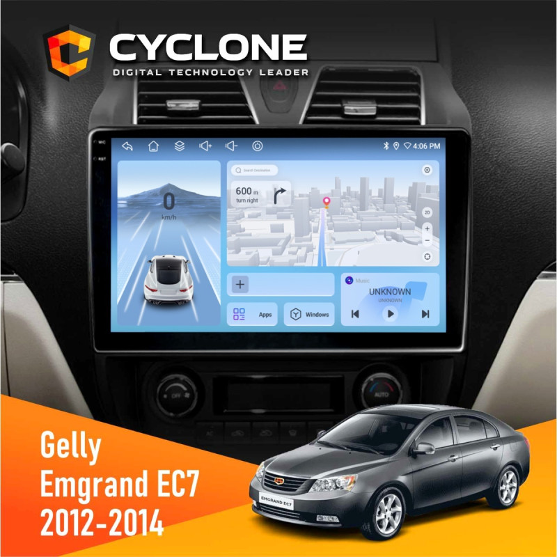 Штатна магнітола Geely Emgrand EC7 2012-2014 Cyclone C10-012 4x64, DSP, 4G