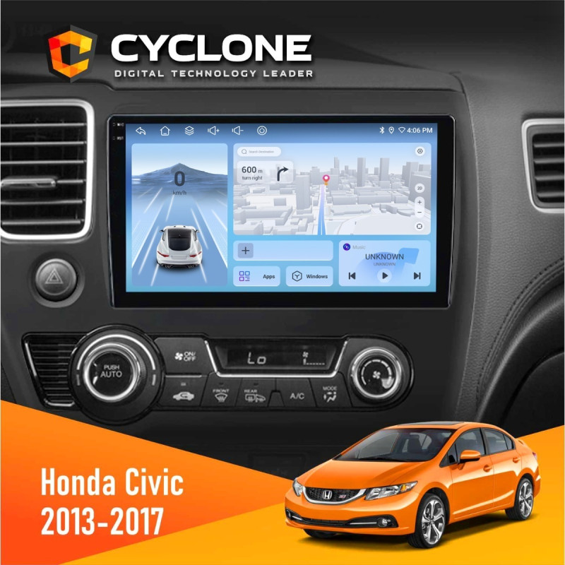 Штатна магнітола Honda Civic 2013-2017 Cyclone C10-012 4x64, DSP, 4G