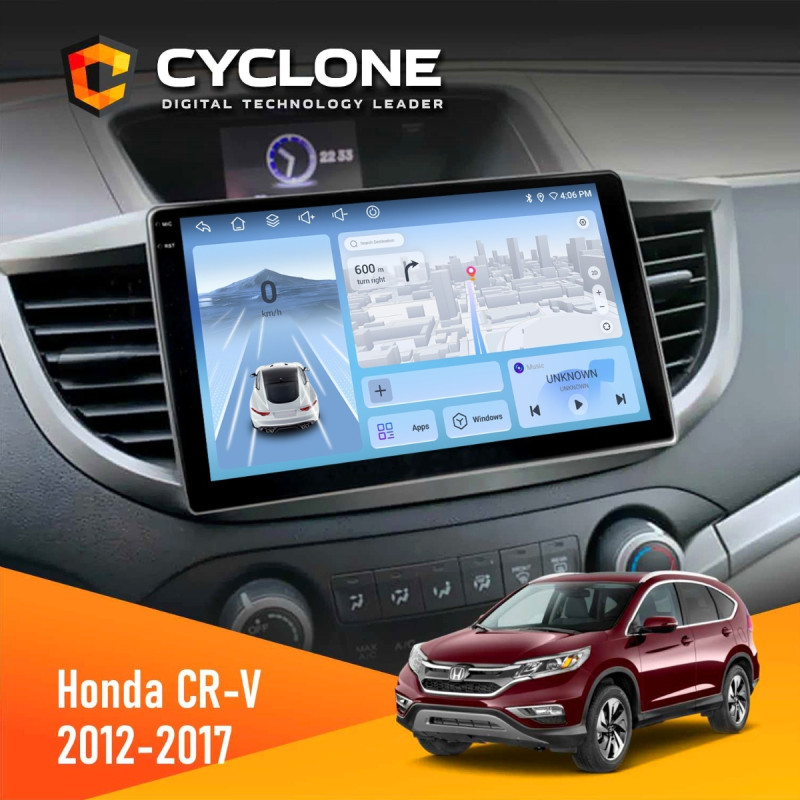 Штатна магнітола Honda CR-V 2012-2017 Cyclone C10-012 4x64, DSP, 4G