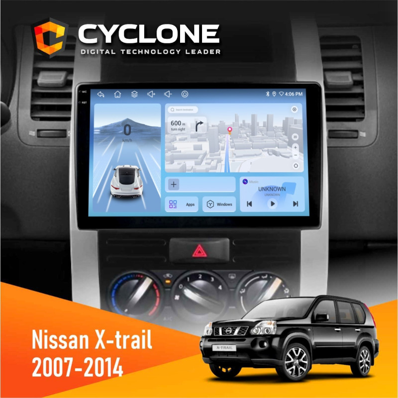 Штатна магнітола Nissan X-Trail 2007-2014 Cyclone C10-012 4x64, DSP, 4G