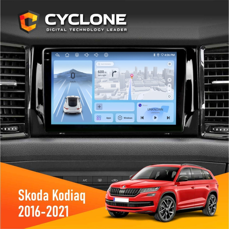 Штатна магнітола Skoda Kodiaq 2016-2021 Cyclone C10-012 4x64, DSP, 4G