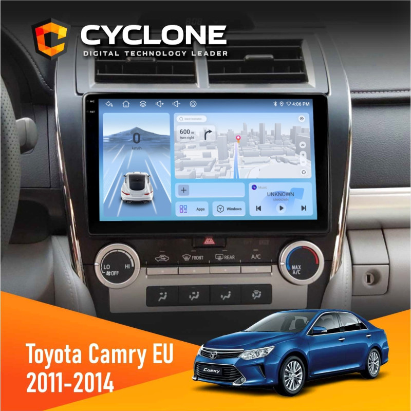 Штатна магнітола Toyota Camry 2011-2014 Cyclone C10-012 4x64, DSP, 4G