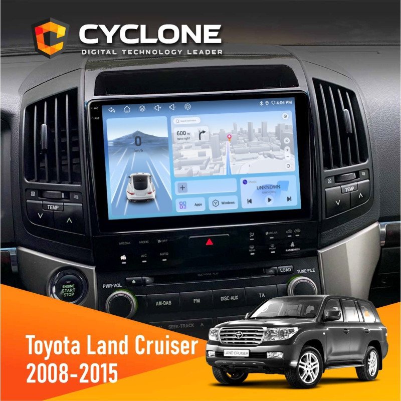 Штатна магнітола Toyota Land Cruiser (200) 2008-2015 Cyclone C10-012 4x64, DSP, 4G