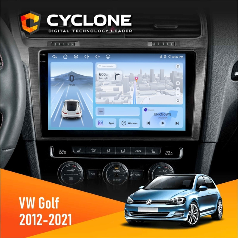 Штатна магнітола Volkswagen Golf 2012-2021 Cyclone C10-012 4x64, DSP, 4G