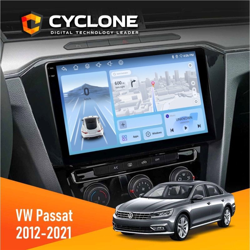 Штатна магнітола Volkswagen Passat 2012-2021 Cyclone C10-012 4x64, DSP, 4G