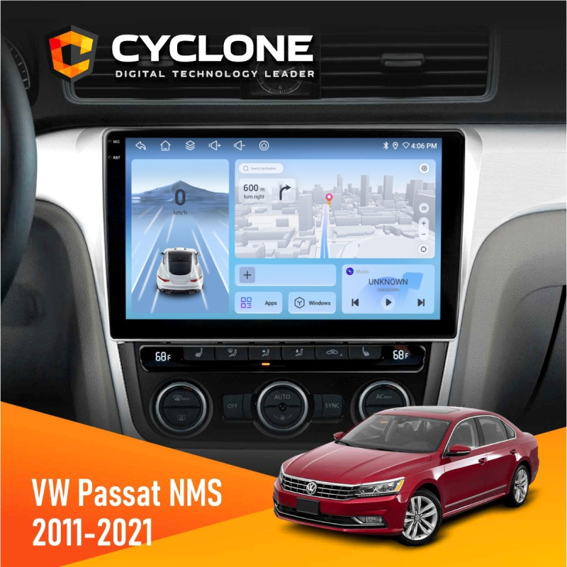 Штатна магнітола Volkswagen Passat NMS 2011-2021 Cyclone C10-012 4x64, DSP, 4G