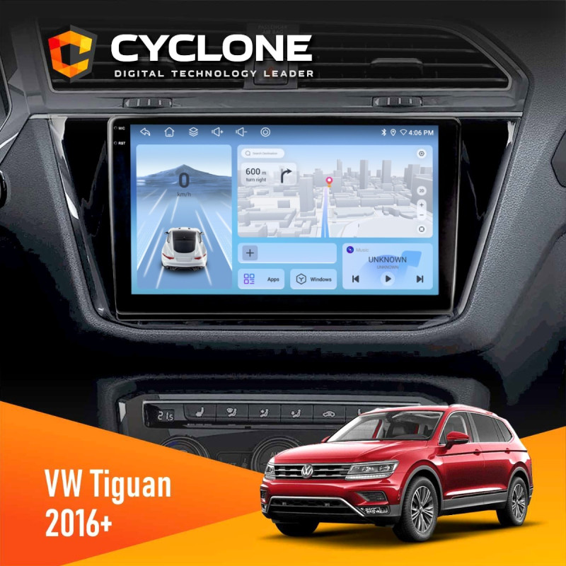 Штатна магнітола Volkswagen Tiguan 2016+ Cyclone C10-012 4x64, DSP, 4G