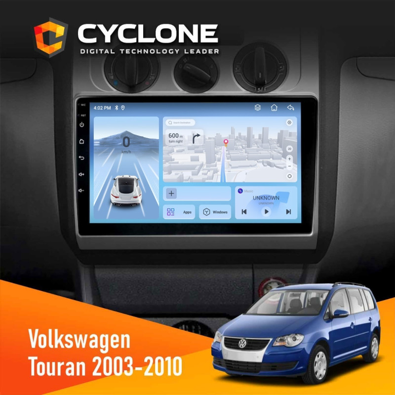 Штатна магнітола Volkswagen Touran 2003-2010 Conditioner Cyclone C10-012 4x64, DSP, 4G