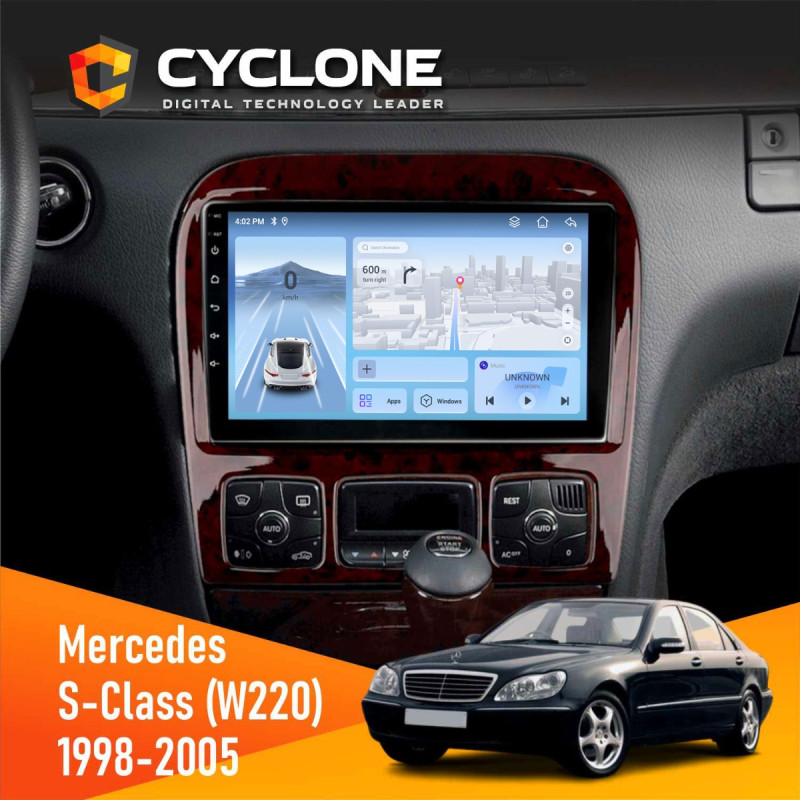 Штатна магнітола Mercedes-Benz S-Class (W220) 1998-2005 Cyclone C9-012 4x64, DSP, 4G