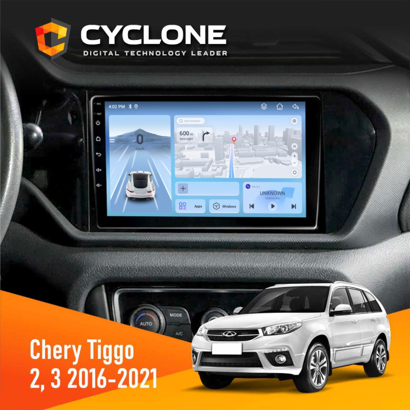 Штатна магнітола Chery Tiggo 2, 3 2016-2021 Cyclone C9-012 4x64, DSP, 4G