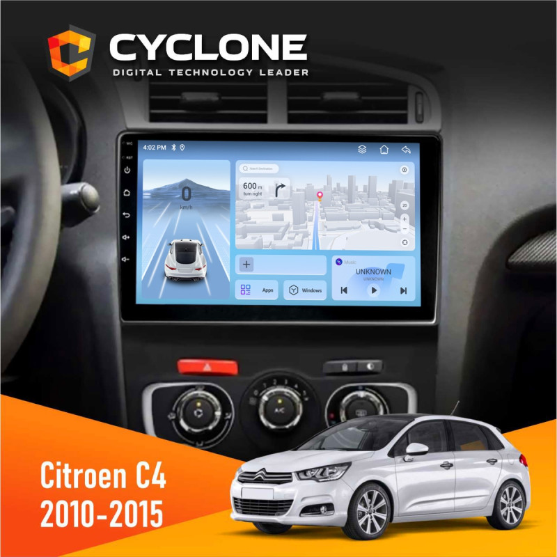 Штатна магнітола Citroen C4 2010-2015 Cyclone C10-012 4x64, DSP, 4G