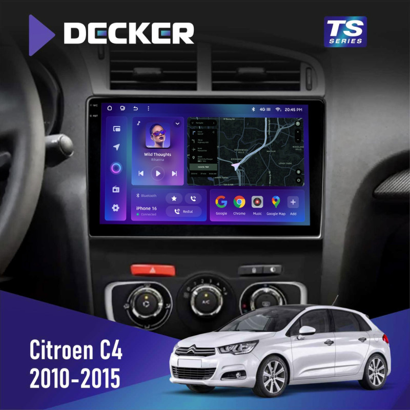 Штатна магнітола Citroen C4 2010-2015 Cyclone C10-013 4x64 DSP 4G
