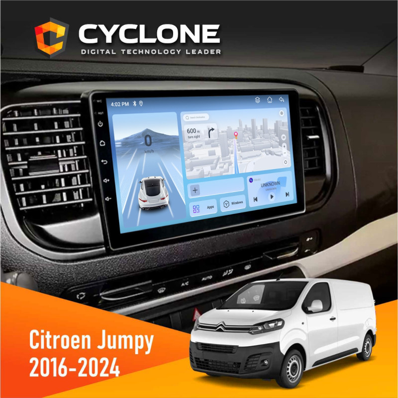 Штатна магнітола Citroen Jumpy 2016+ Cyclone C9-012 4x64, DSP, 4G