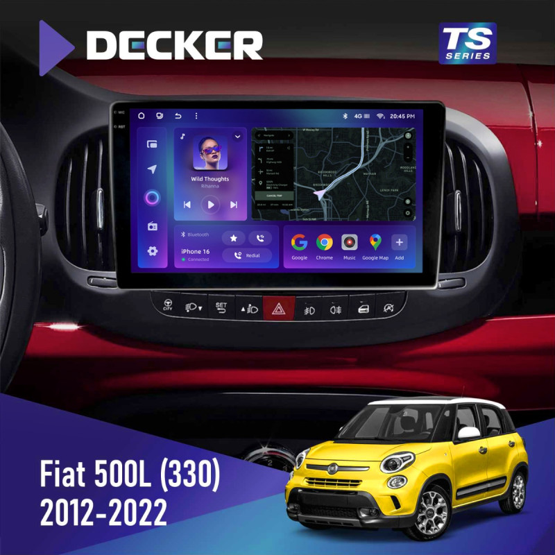 Штатна магнітола Fiat 500L (330) 2012-2022 Cyclone C10-013 4x64 DSP 4G