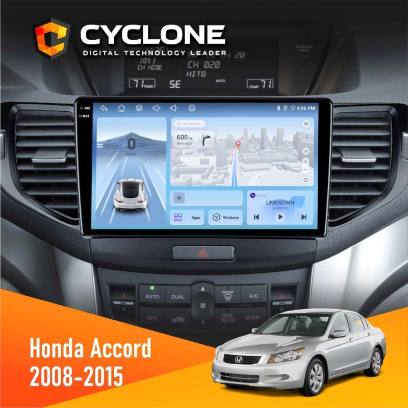 Штатна магнітола Honda Accord 8 2008-2015 Amp Cyclone C9-012 4x64, DSP, 4G