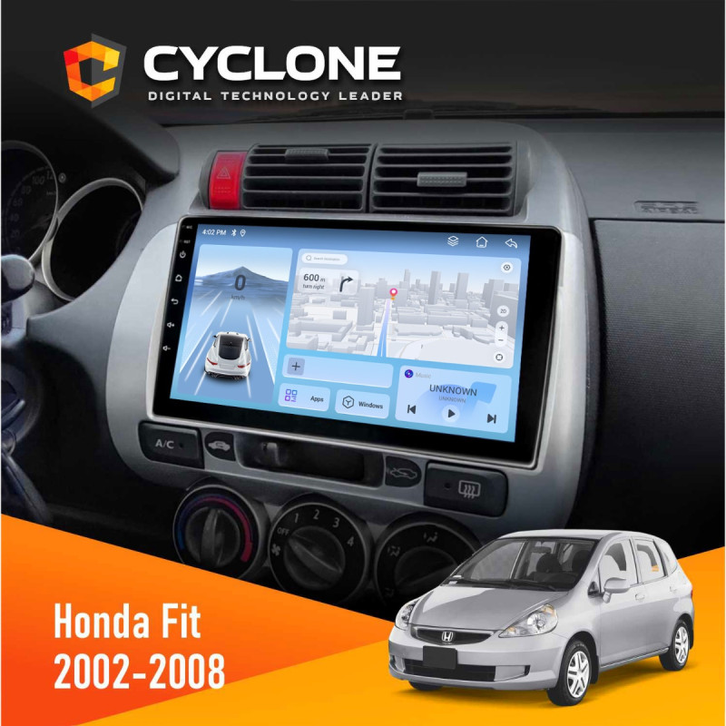 Штатна магнітола Honda Fit 2002-2008 Cyclone C9-012 4x64, DSP, 4G