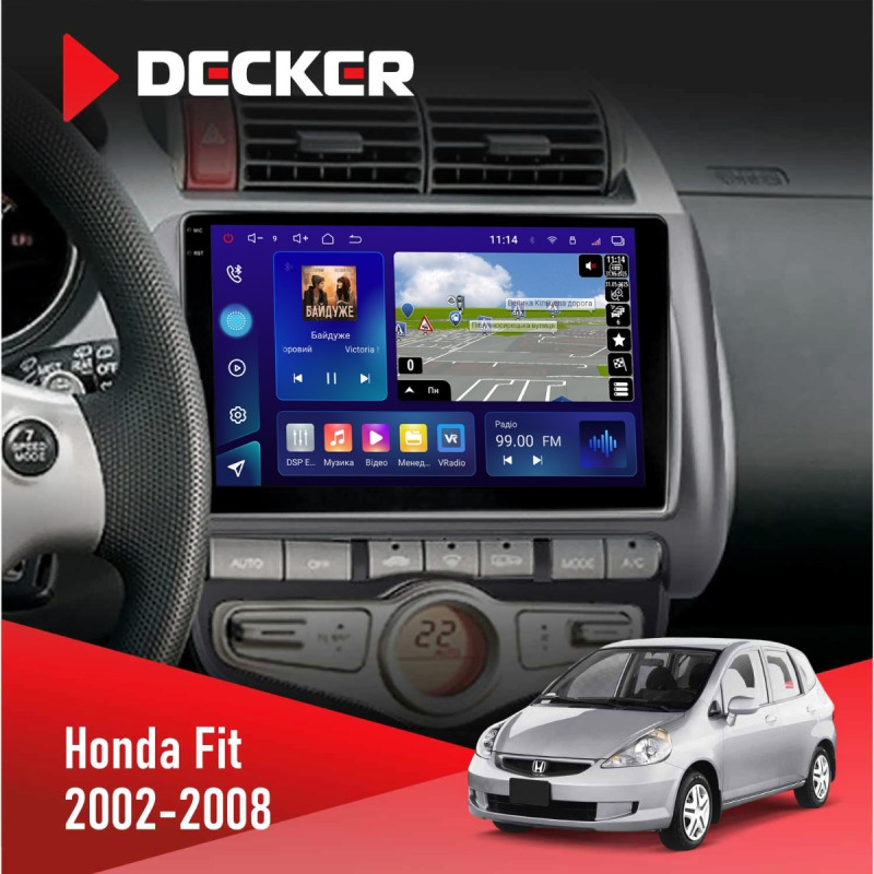 Штатна магнітола Honda Fit 2002-2008 Climate Decker D9-009 4x64, DSP, 4G, 2k