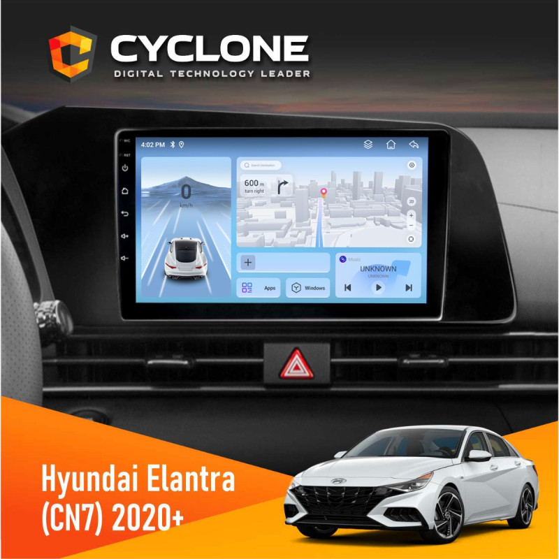 Штатна магнітола Hyundai Elantra 2021+ Cyclone C9-012 4x64, DSP, 4G