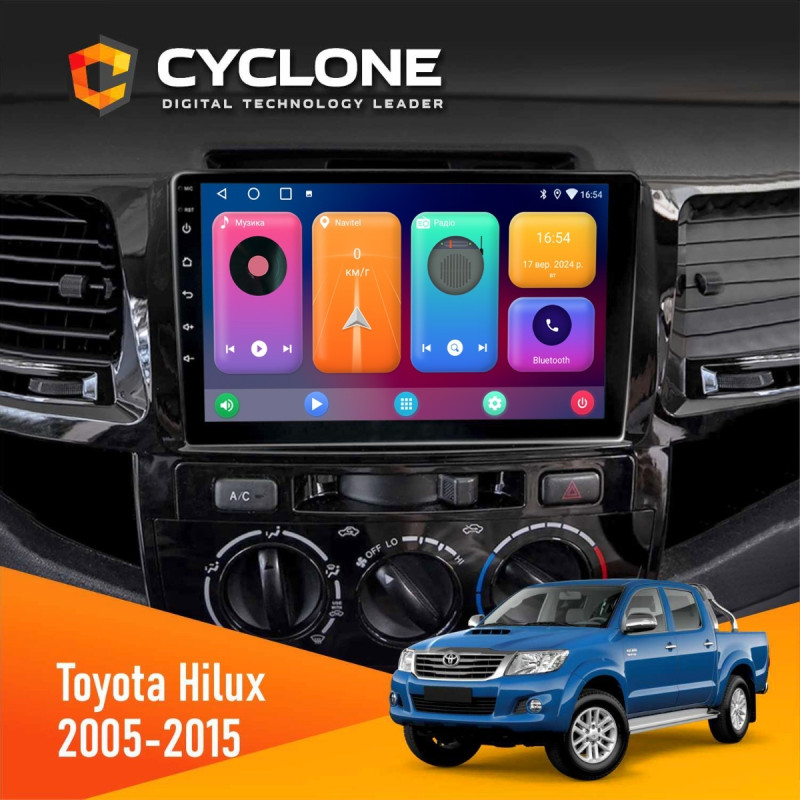 Штатна магнітола Toyota Hilux 2011-2015 Cyclone C9-001 2x32 CPL