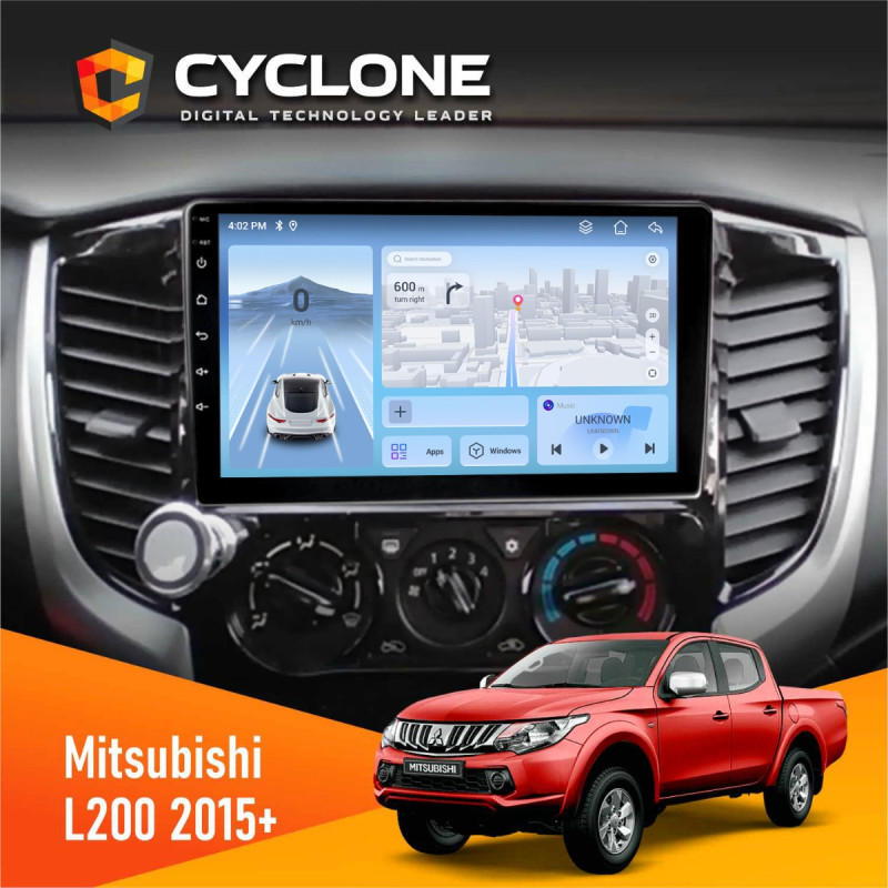 Штатна магнітола Mitsubishi L200 2019+ Cyclone C9-012 4x64, DSP, 4G