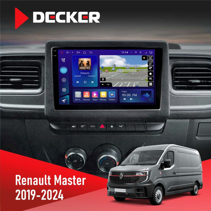 Штатна магнітола Renault Master 2019+ Decker D10-009 4x64, DSP, 4G, 2k