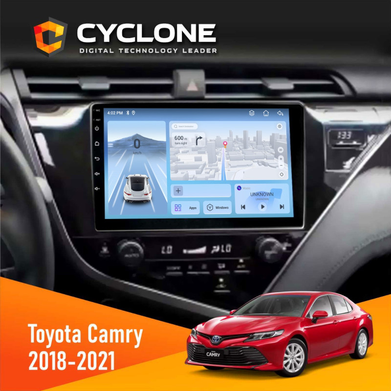 Штатна магнітола Toyota Camry 2018-2021 Cyclone C10-012 4x64, DSP, 4G